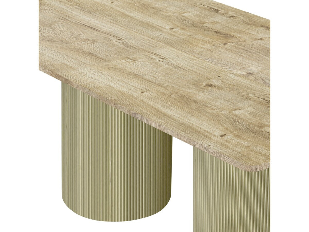 Table à manger ovale en bois "Zénith" - 180 cm - 8 places - Beige