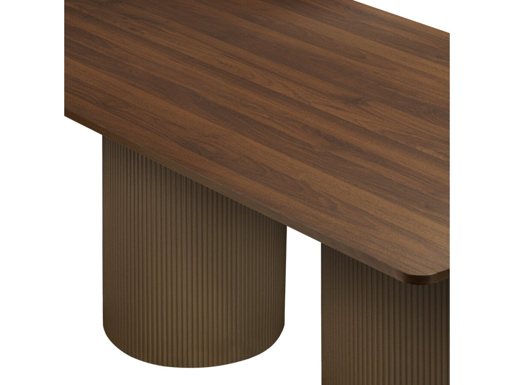 Table à manger ovale en bois "Zénith" - 180 cm - 8 places - Marron