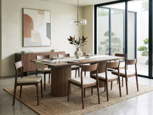 Table à manger ovale en bois "Zénith" - 180 cm - 8 places - Marron 2