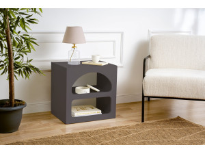 Table de chevet en bois "Lorin" - 50 x 40 x 50 cm - Gris anthracite 2