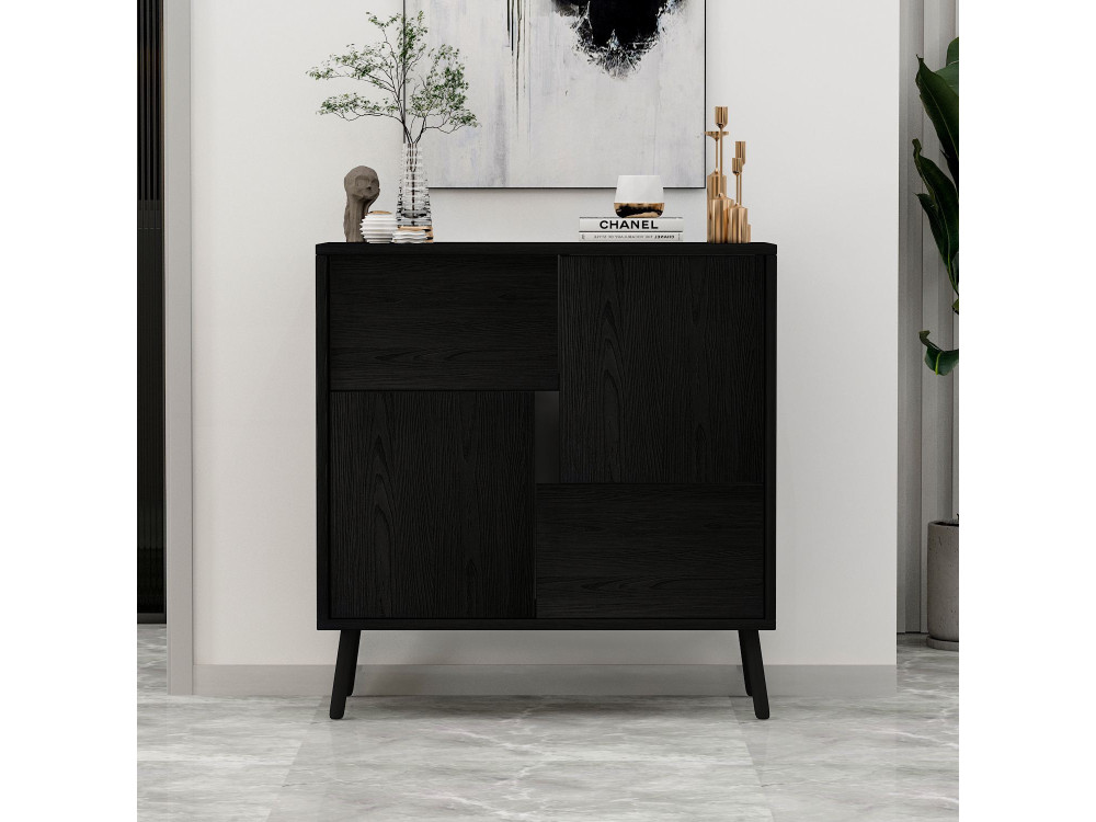Armoire multifonction en bois "Darien" - 76.5 x 35 x 79.5 cm - Bois Noir