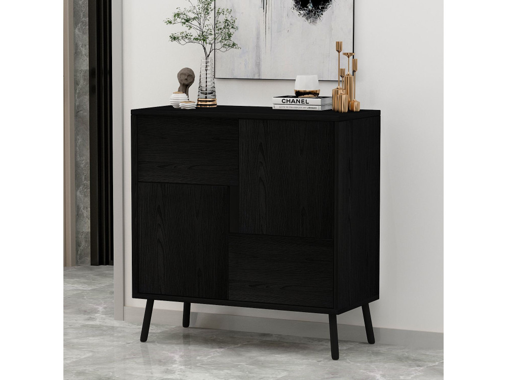 Armoire multifonction en bois "Darien" - 76.5 x 35 x 79.5 cm - Bois Noir