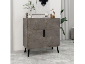 Armoire multifonction en bois "Darien" - 76.5 x 35 x 79.5 cm - Marbre 2