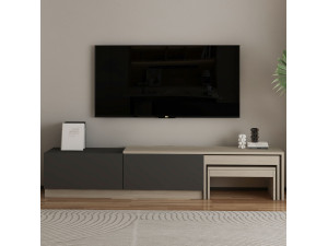Meuble TV en bois "Nest" - 180 x 30 x 36 cm - Gris anthracite 2
