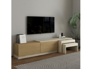 Meuble TV en bois "Nest" - 180 x 30 x 36 cm - Beige 2