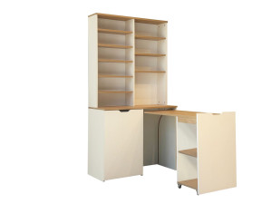 Présentoir à café en bois "Flexa" - 100 x 45 x 190 cm - Crème