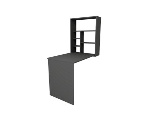 Table de maquillage en bois "Sedir" - 90 x 59 x 74 cm - Gris anthracite