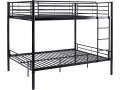 Lit double superposé avec sommier inclus "Adam" - 140 x 190 cm - Blanc - Noir