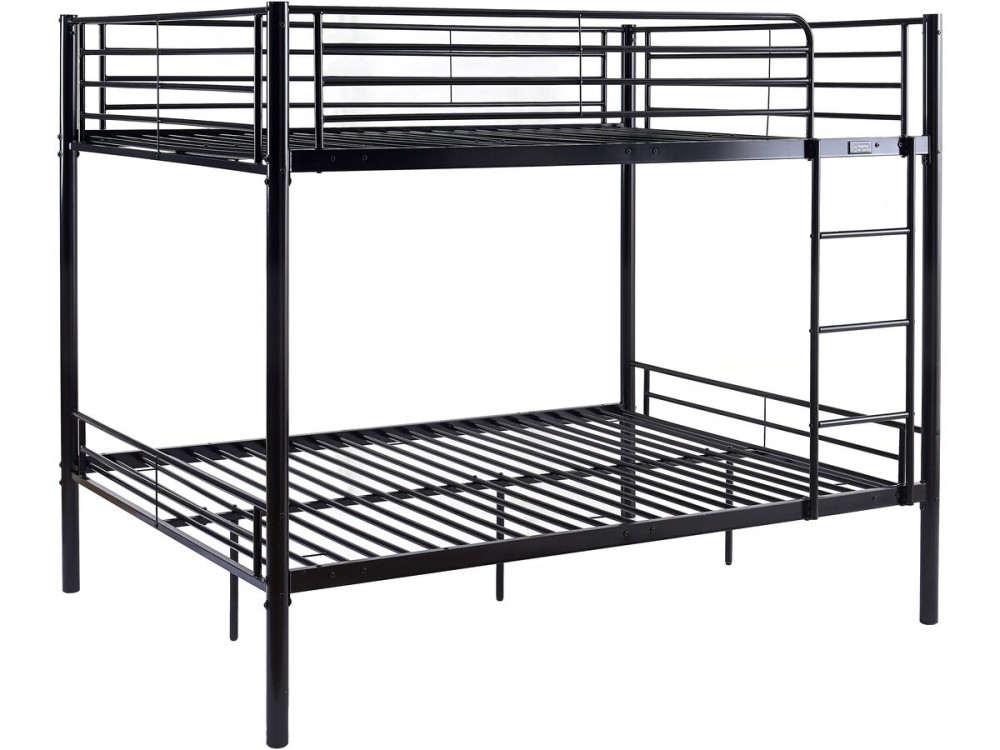 Lit superposé double "Adam" - Sommier inclus - 140 x 190 cm - Noir