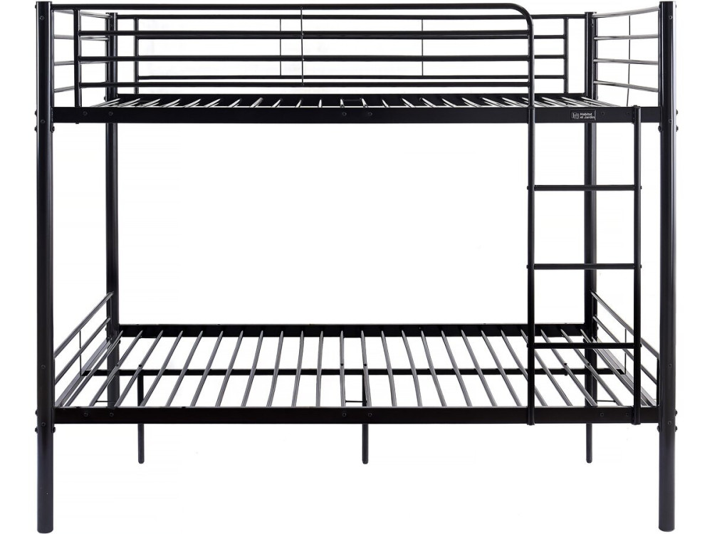 Lit superposé double "Adam" - Sommier inclus - 140 x 190 cm - Noir