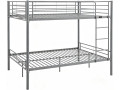 Lit double superposé avec sommier inclus "Adam" - 140 x 190 cm - Gris - Gris