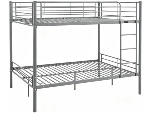 Lit double superposé avec sommier inclus "Adam" - 140 x 190 cm - Gris