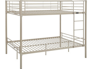 Lit double superposé avec sommier inclus "Adam" - 140 x 190 cm - Taupe