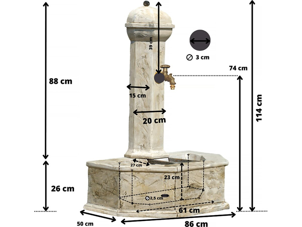 Fontaine "Provence" - 0.86 x 0.51 x 1.13 m