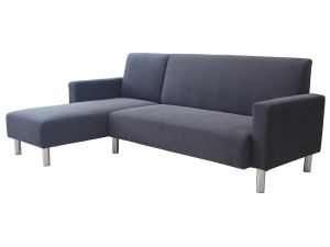 Canapé d'angle tissu réversible "Rio" - 4 places - Gris