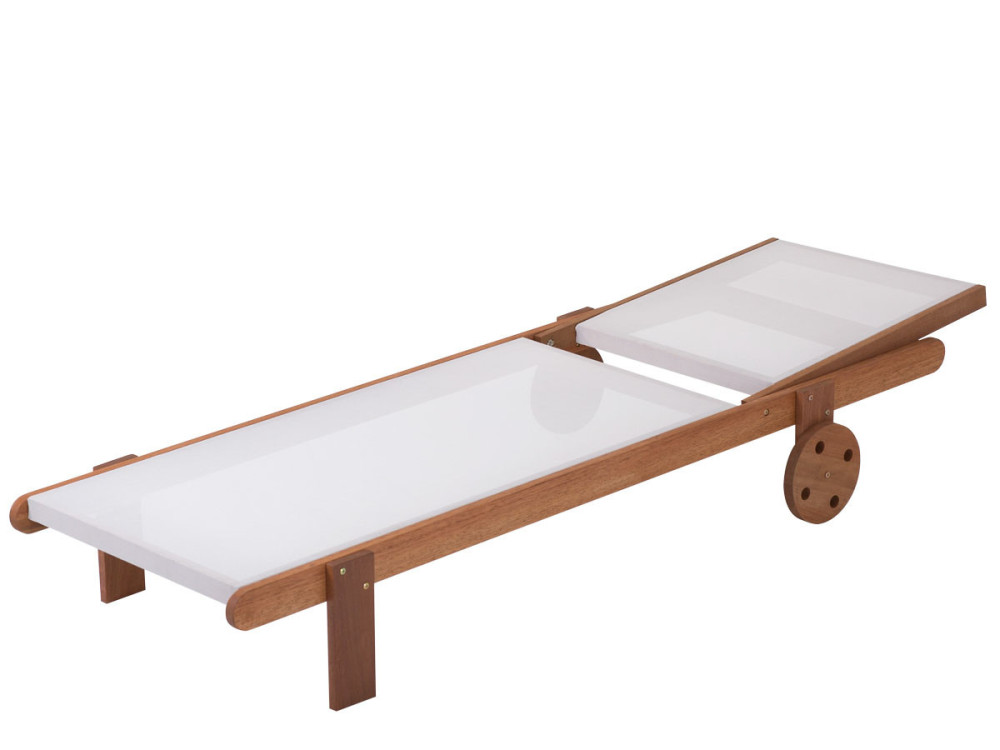 Lot de 2 bains de soleil en bois exotique "Saïgon" - Maple - Ecru