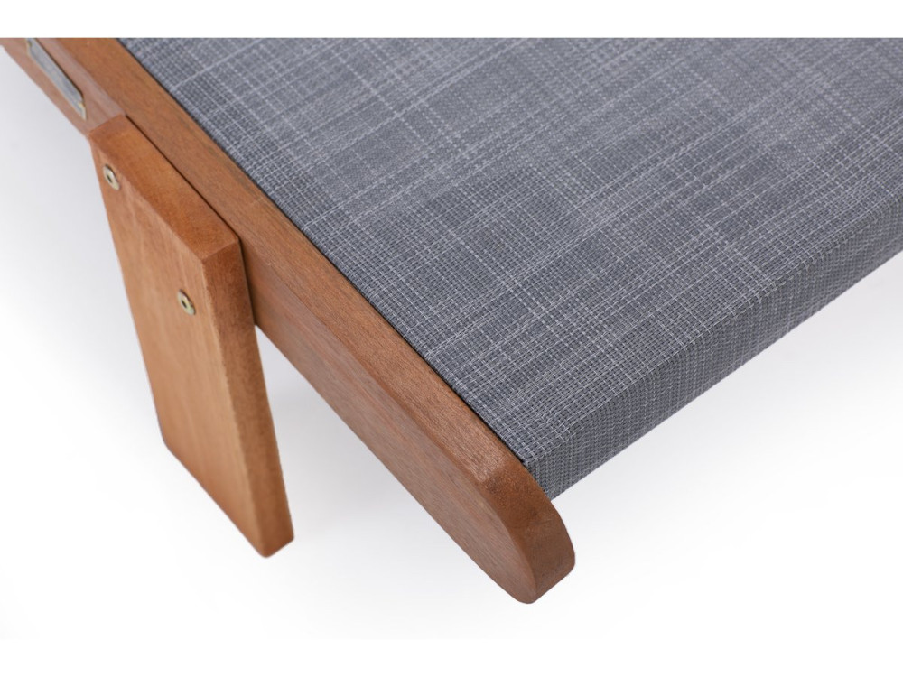 Lot de 2 bains de soleil en bois exotique "Saïgon" - Maple - Gris