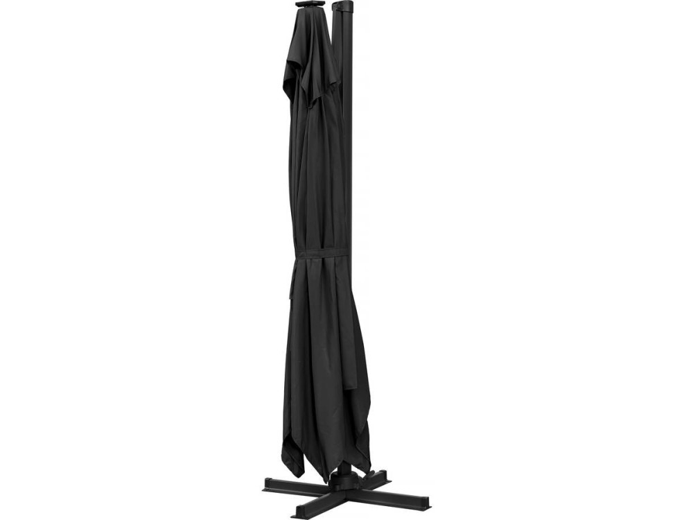 Parasol jardin déporté led alu "Sun 3 Luxe" 3 x 3 m - Noir