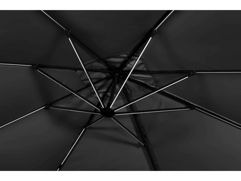 Parasol jardin déporté led alu "Sun 3 Luxe" 3 x 3 m - Noir