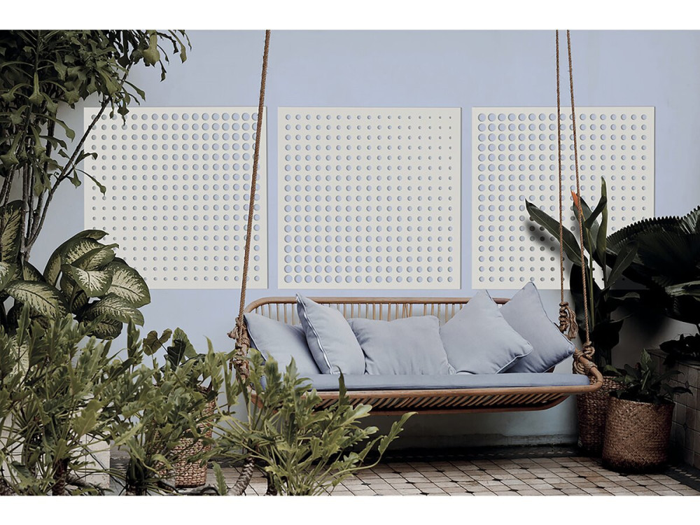Panneau décoratif - " Moon " - Lot de 5 - 1.00 x 1.00 m - Blanc