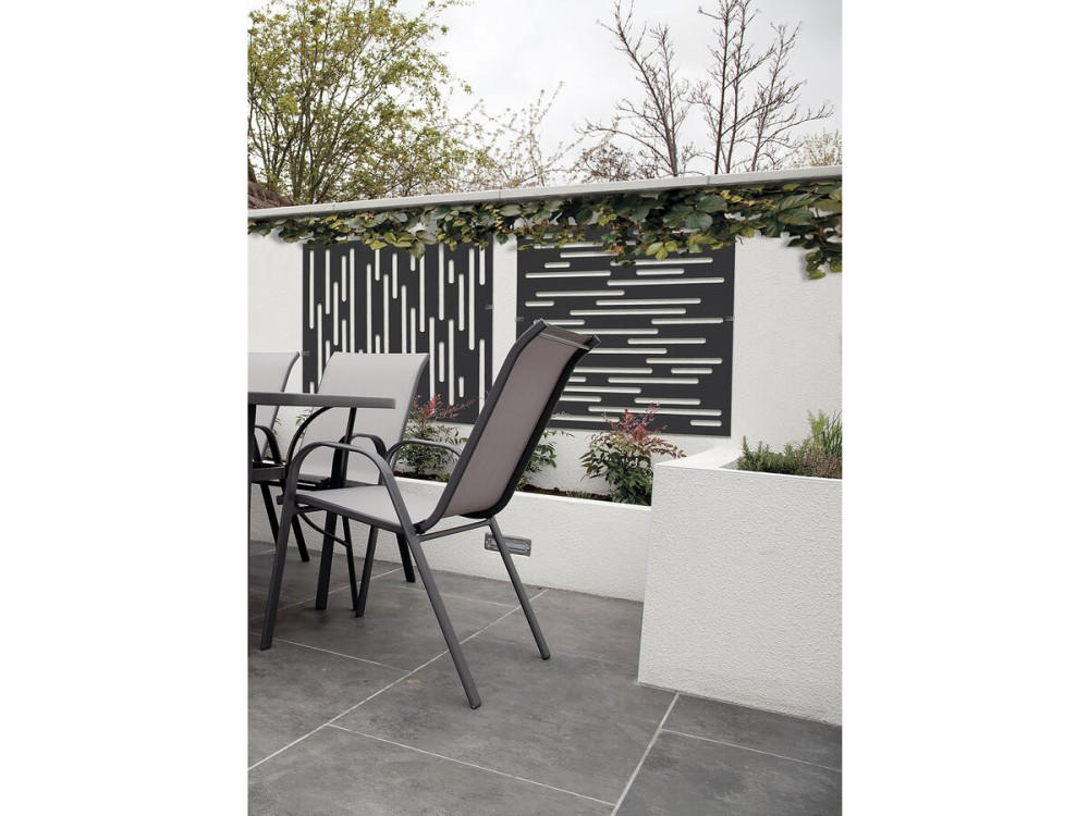Panneau décoratif - " Nautic " - Lot de 5 - 1.00 x 1.00 m - Gris