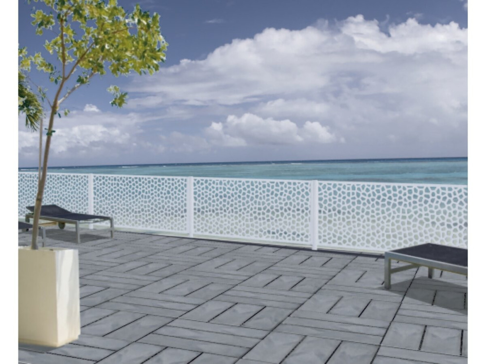 Panneau décoratif - " Mosaic " - Lot de 5 - 1.00 x 2.00 m - Blanc