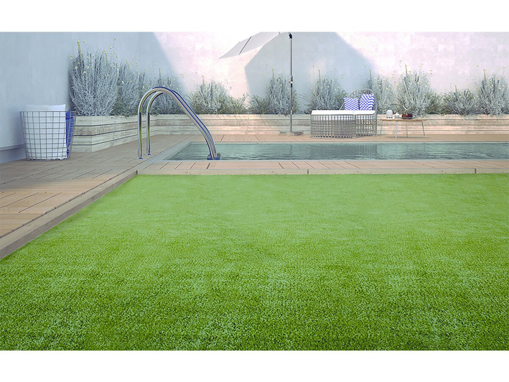 Gazon synthétique - " Green Lubeck 7  " -  1 x 5  m - 7 mm - Vert