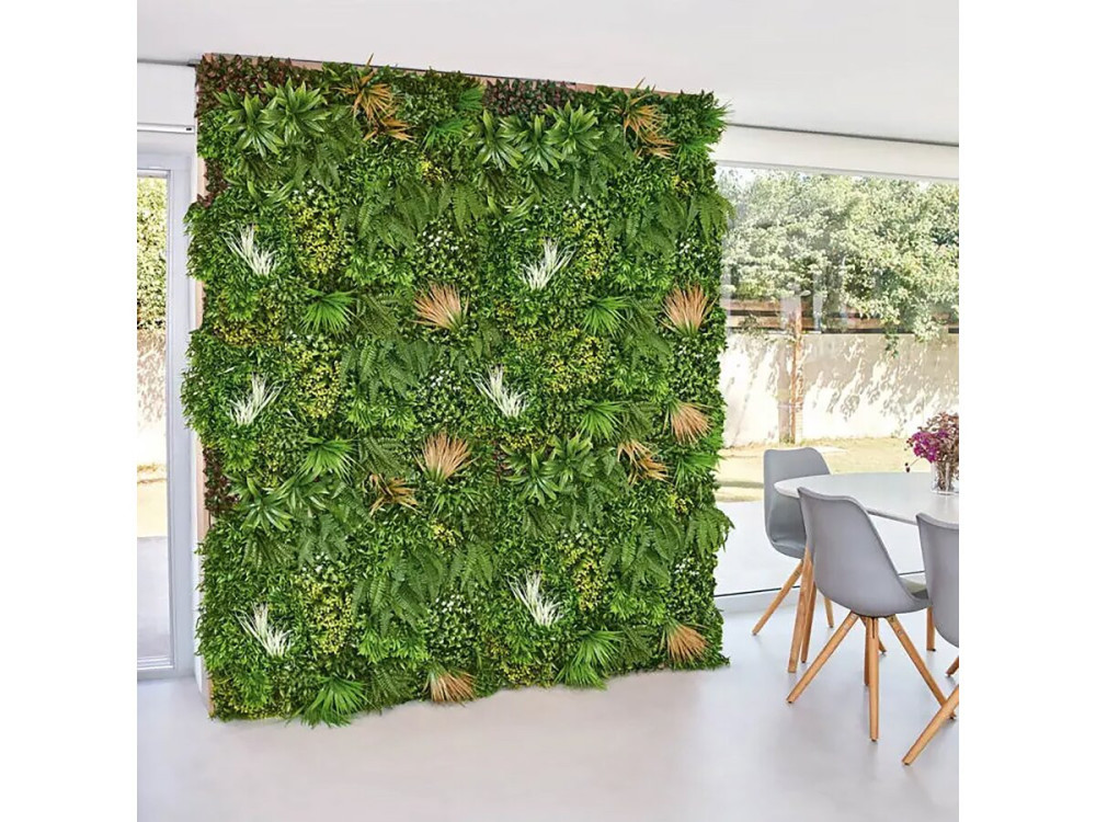 Panneau végétal - " Vertical Sauvage Led " - Lot de 4 - 1.00 x 1.00 m - Vert