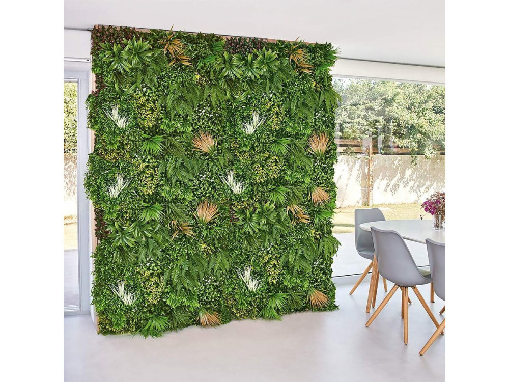 Panneau végétal - " Vertical Sauvage  " - Lot de 4 - 1.00 x 1.00 m - Vert