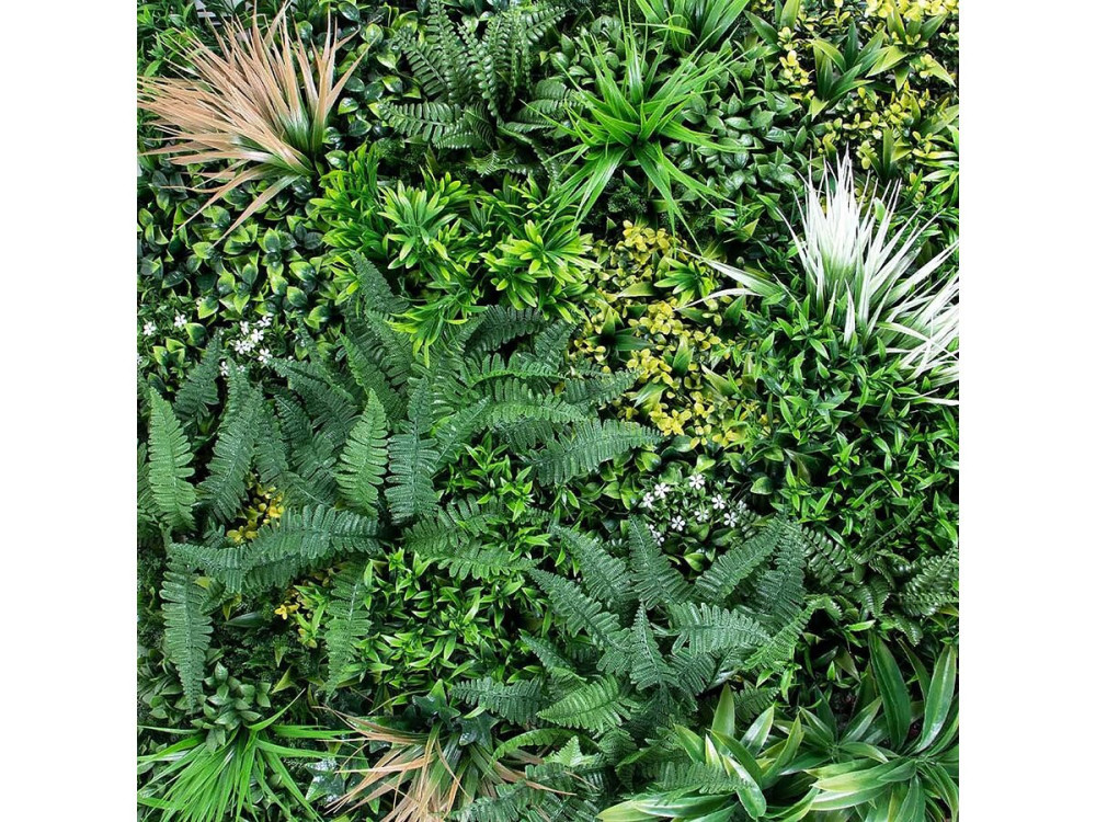 Panneau végétal - " Vertical Sauvage  " - Lot de 4 - 1.00 x 1.00 m - Vert