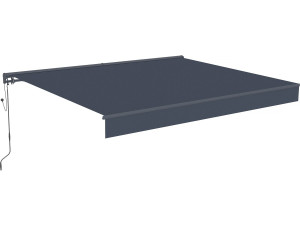 Auvent store banne rétractable motorisé en aluminium 4 x 3 m "Ombra 4" - Gris anthracite