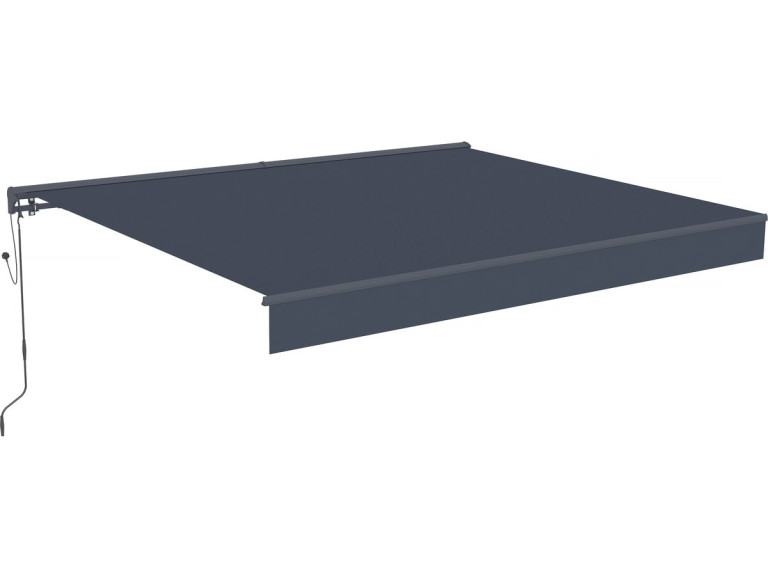 Auvent store banne rétractable motorisé en aluminium 4 x 3 m "Ombra 4" - Gris anthracite