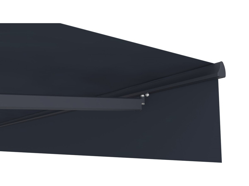 Auvent store banne rétractable motorisé en aluminium 4 x 3 m "Ombra 4" - Gris anthracite