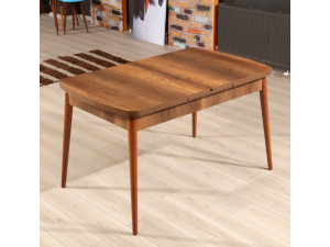 Table à Manger Extensible en bois "Barok" - 78 x 132 x 80 cm - Noyer 2
