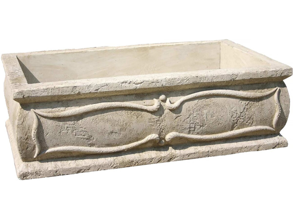 Grande jardinière "Verone - en pierre - 50 x 100 x 30 cm