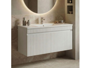 Meuble Vasque "Tivoli 100" - 100 x 45 x 57 cm - Matte White 2