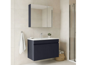Ensemble Meuble Vasque avec Miroir (2 Pièces) "Tivoli 85" - 85 x 45 x 57 cm - Matte Navy Blue 2