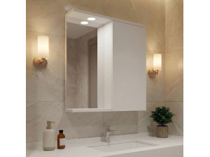 Meuble Salle de Bain avec Miroir "Purus 65" - 63 x 18 x 68 cm - White 2