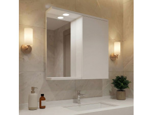 Meuble Salle de Bain avec Miroir "Purus 80" - 75 x 18 x 68 cm - White 2