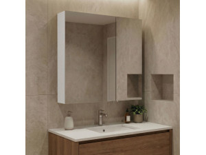 Meuble Salle de Bain avec Miroir "Purus Desna 60" - 60 x 16 x 66 cm - White 2