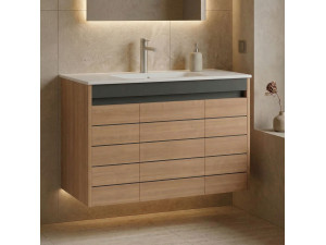 Meuble Vasque "Ricato 100" - 101 x 47 x 62 cm - Walnut 2