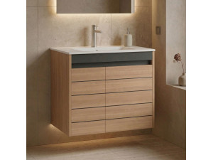 Meuble Vasque "Ricato 80" - 81 x 47 x 62 cm - Walnut 2