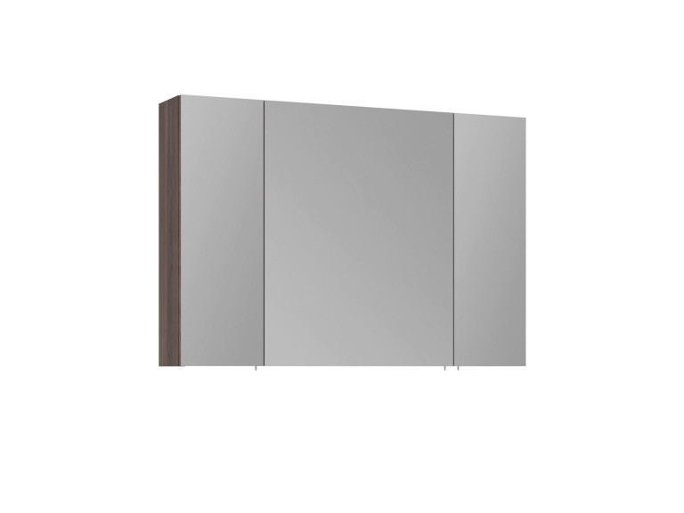 Meuble Salle de Bain avec Miroir "Side 100" - 100 x 16 x 66 cm - Dark Walnut