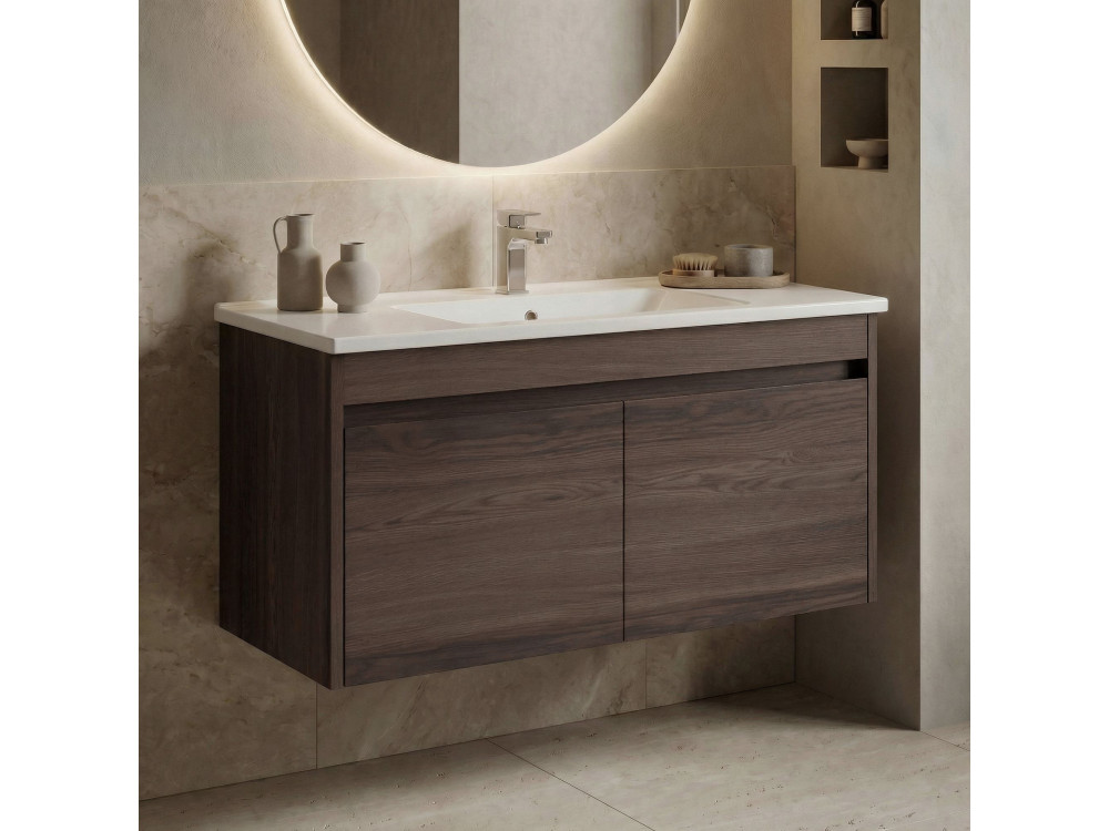 Meuble Vasque "Side 100 v3" - 100 x 45 x 52 cm - Dark Walnut
