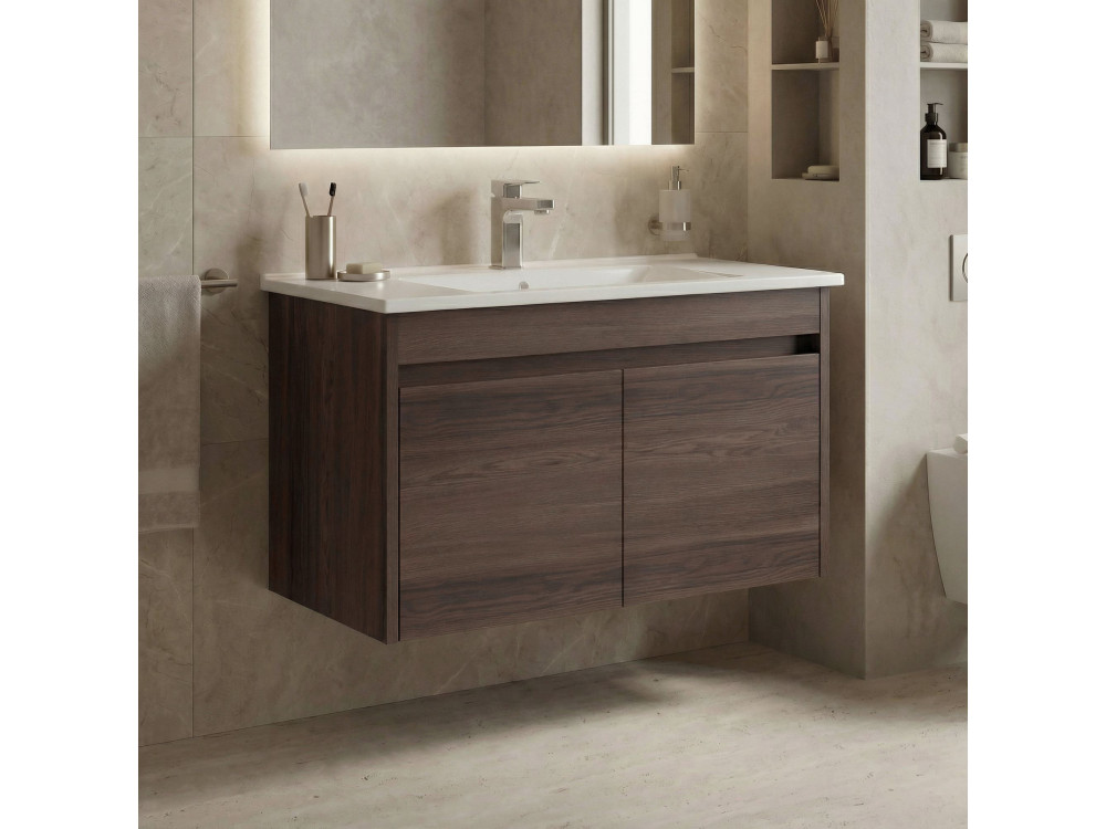 Meuble Vasque "Side 85 v2" - 85 x 45 x 52 cm - Dark Walnut