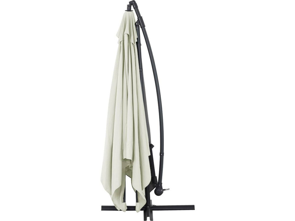Parasol jardin déporté Alu "Ilios 3" - Carré - 3 x 3 m - Ecru - Dalles incluses