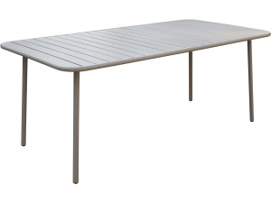 Table jardin en métal "Bilbao" - 180 x 90 x 71 cm - Taupe