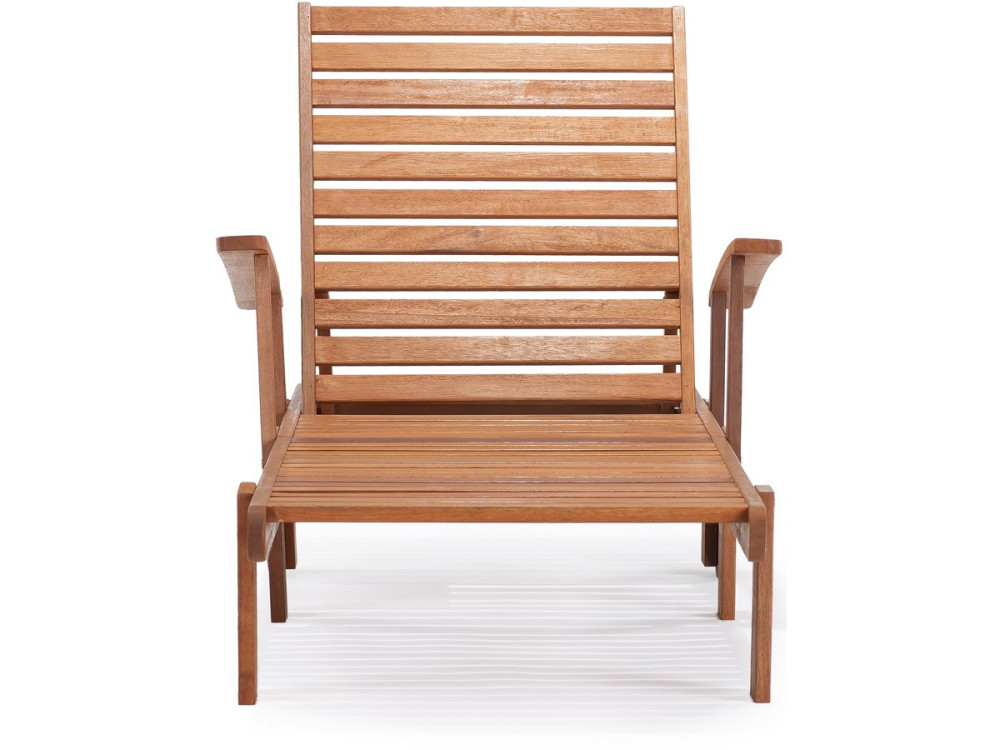 Bain de soleil pliant en bois exotique "Tokyo" - Maple - Marron clair - Lot de 4