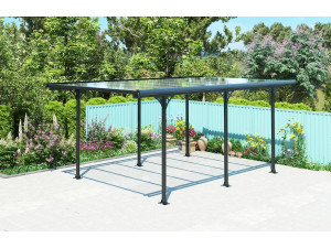 Carport voiture "Denver" - 5.02 x 3.13 x 2.05 m - Transparent / Noir 2
