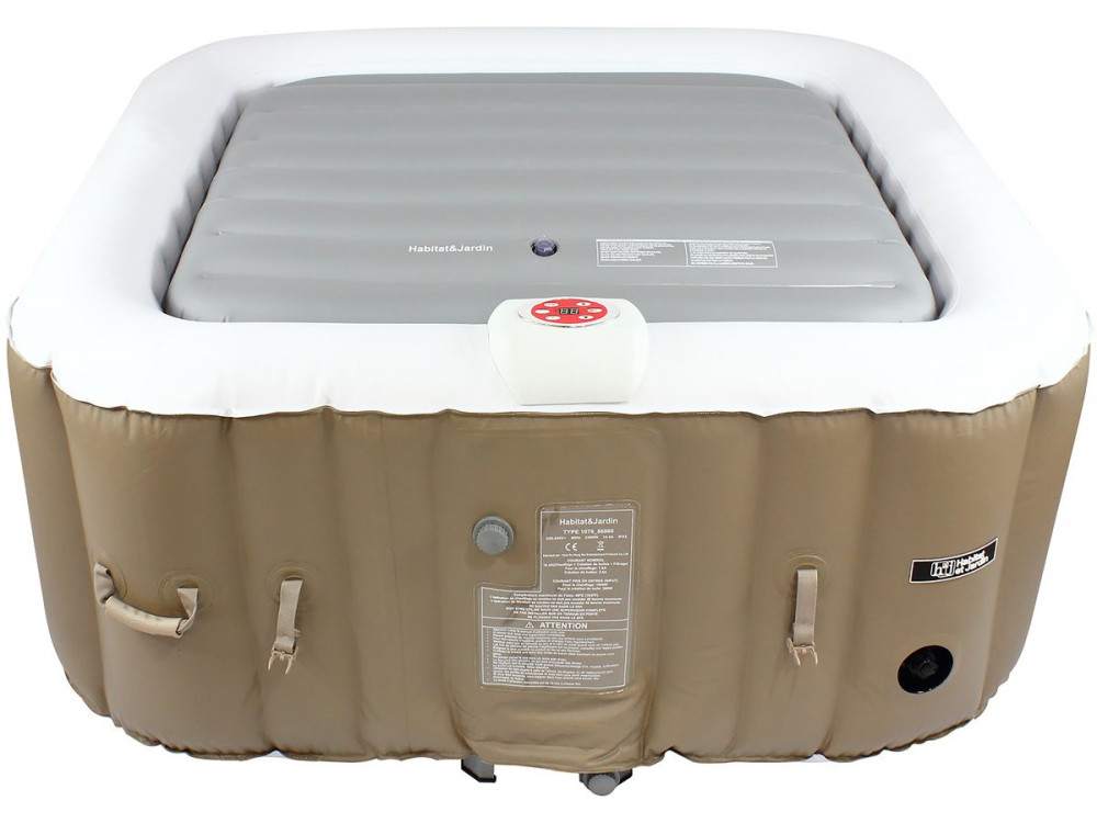 Couverture gonflable pour spa - 111 x 113 cm - Grise
